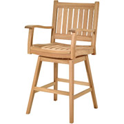 New River Bar Stool with Arms, Oiled Finish