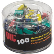 OIC Micro Binder Clips, Assorted Colors, 100/Tub