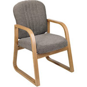 Oak Wood Guest Chairs, Spruce Fabric