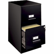 Office Designs 18" Deep High-Side 2-Drawer File Cabinet with Label Holder, Black