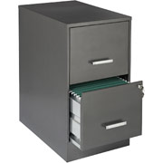 Office Designs 22" Deep High-Side 2-Drawer File Cabinet, Metallic Charcoal