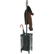 Office Star Antique Black Coat Tree with Umbrella Stand