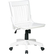 Office Star Armless Wood Banker's Chair, White