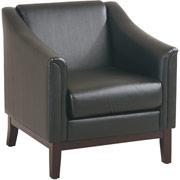 Office Star Black Faux Leather Reception Chair