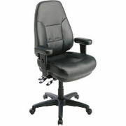 Office Star Black Leather Dual-Function Manager's Chair