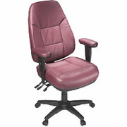Office Star Burgundy Leather Dual-Function Executive Chair