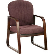Office Star Cherry Wood Guest Chair, Brick Fabric