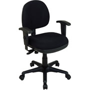 Office Star - Contemporary Swivel Chair with 2-Way Adjustable Arms, Black