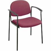 Office Star Deluxe Arm Guest Chair with Designer Plastic Shell Back, Burgundy