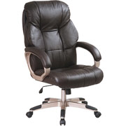 Office Star Glove Soft Espresso Leather Executive Chair with Cocoa Frame