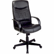 Office Star High Back Executive Leather Chair, Black