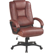 Office Star High-Back Executive Leather Chair, Saddle