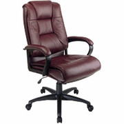 Office Star High-Back Executive Leather Chairs, Burgundy