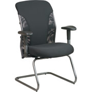 Office Star Mesh Back Guest Chair, Titanium Finish