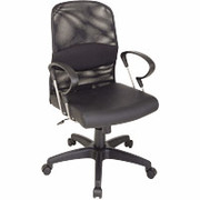 Office Star Mesh Screen Back Manager's Chair with Vinyl Seat