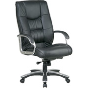 Office Star Pro-Line II High Back Leather  Executive Chair, Chrome Finish