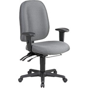 Office Star Ratchet Back Dual Function Chairs with Seat Slider, Gray