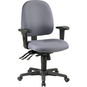 Office Star Ratchet-Back Multi Function Ergonomic Task Chair, Gray