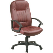 Office Star Russell  Brown Leather Mid-Back Manager's Chair