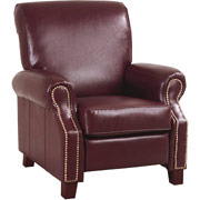 Office Star Traditional Burgundy Faux Leather Recliner