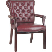 Office Star Traditional Oxblood Leather Guest Chair