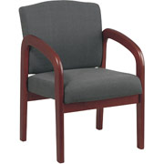 Office Star Wood Guest Chair, Cherry Wood with Graphite Fabric