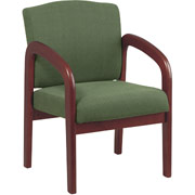 Office Star Wood Guest Chair, Cherry with Moss Fabric