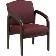Office Star Wood Guest Chair, Mahogany Wood with Ruby Fabric