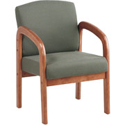 Office Star Wood Guest Chair, Medium Oak Wood with Moss Fabric