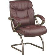 Office Star Work Smart Glove Soft Leather Guest Chair, Saddle with Coca Frame