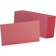 Oxford 3" x 5" Ruled Index Cards, Cherry