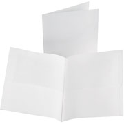 Oxford Linen Twin-Pocket Portfolios, White