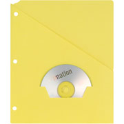 Oxford Recycled Slash Pocket Project Folders, 3-Hole Punched, Yellow