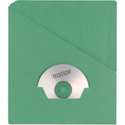 Oxford Recycled Slash Pocket Project Folders, Unpunched, Green