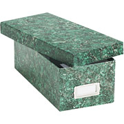 Oxford Reinforced Board Card Files, Lift-Off Cover, 3 x 5 Size, Green Marble