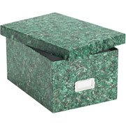 Oxford Reinforced Board Card Files, Lift-Off Cover, 5 x 8 Size, Green Marble