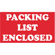 "Packing List Enclosed" Shipping Label, 5" x 3"