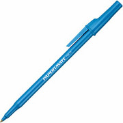 PaperMate Stick Pens, Fine Point, Blue, Dozen