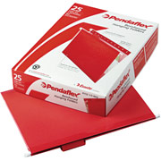 Pendaflex 5 Tab Hanging Files, Letter, Red, 25/Box