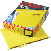 Pendaflex 5 Tab Hanging Files,  Letter, Yellow, 25/Box