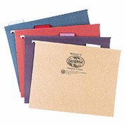 Pendaflex EarthWise 100% Recycled Hanging File Folders, Letter, 5-Tab, Red, 25/Box