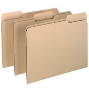 Pendaflex Earthwise 100% Recycled Colored File Folders, Letter, 3-Tab, Manila, 100/Box
