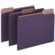 Pendaflex Earthwise 100% Recycled Colored File Folders, Letter, 3-Tab, Violet, 100/Box