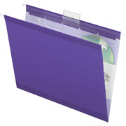 Pendaflex Ready-Tab Hanging File Folders, Letter, 5 Tab, Violet, 25/Box