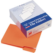 Pendaflex Reinforced Colored File Folders With Interior Grid, Letter, 3 Tab, Orange, 100/Box