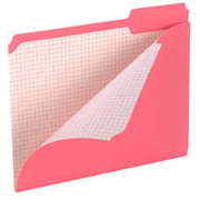 Pendaflex Reinforced Colored File Folders With Interior Grid, Letter, 3 Tab, Pink, 100/Box
