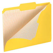 Pendaflex Reinforced Colored File With Interior Grid, Letter, 3 Tab, Yellow, 100/Box