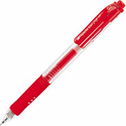 Pentel Hybrid Gel Grip RTX Retractable Pens, Medium Point, Red, Dozen