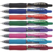 Pilot G-2  Mini  Retractable Gel-Ink Pens, Fine Point, Assorted, 8/Pack