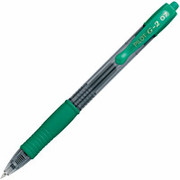 Pilot G-2 Retractable Gel-Ink Pens, Fine Point, Green, Dozen